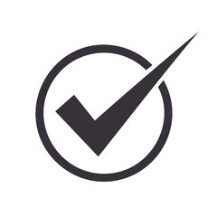 Poster - Checkmark in Circle Design Element Minimalist Aesthetic on Black Background Symbol of Approval
