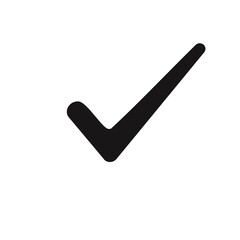 Poster - Check Mark Icon Graphic Signifying Approval Validation Acceptance Confirmation with Black Background