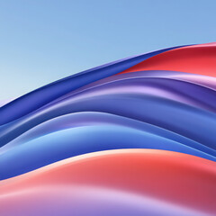 Poster - Background with smooth abstract waves and fluid shapes in gradient color. Modern creative design elements for digital art concept.