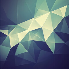 Poster - Abstract geometric polygon pattern in blue and light green hues with glowing lines. Modern texture for digital background.