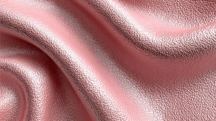Poster - Soft pink synthetic fabric drapes beautifully, displaying elegant waves and a reflective surface in gentle lighting, creating a serene and stylish appearance.