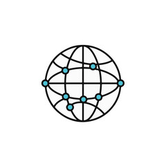 Aufkleber - Global network of connections illustrated with lines and dots