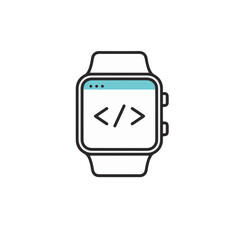Fototapete - Smartwatch with code on the screen.