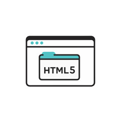 Fototapete - A simple graphic of HTML5 folder and browser window.