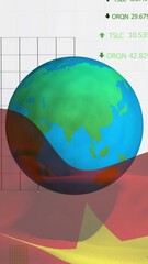 Poster - Animation of stock market data processing and spinning globe against cameroon flag