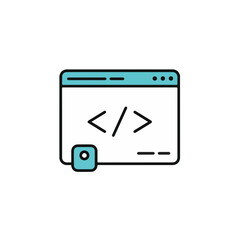 Fototapete - Coding interface on screen.