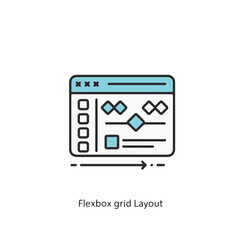 Fototapete - Web Design Flexbox Grid Layout Icon