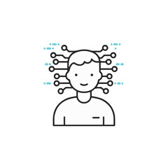 Fototapete - Person connected to network.