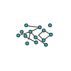 Fototapete - Abstract network connections displayed against a clean background.
