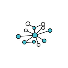 Fototapete - Abstract interconnected nodes, representing connections and network. 