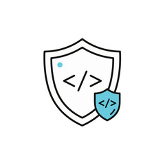 Poster - Cybersecurity Concept Represented by Shield and Code Symbols.
