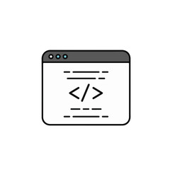 Fototapete - Coding window with HTML symbol in the middle.
