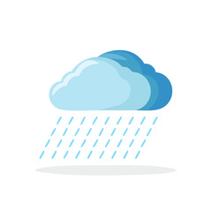 Poster - Illustration of Rain Falling from a Cloud with Puddle on Black Background