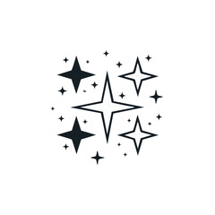 Poster - Sparkling Star Cluster on Black Background for Night, Galaxy, and Celebration Themes