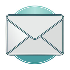 Poster - Envelope icon with teal backdrop vector illustration. Communication symbol for email newsletter and digital messaging concept.
