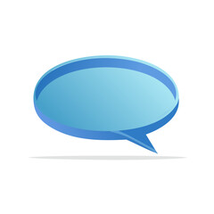 Fototapete - Light Blue Oval Speech Bubble Communication Graphic on Black Background