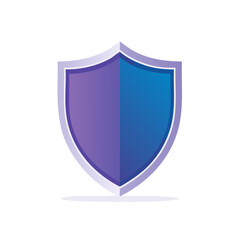 Poster - Purple blue shield icon vector graphic illustration security protection