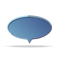 Poster - Blue Speech Bubble Illustration with Shadow for Dialogue, Conversation or Quotation