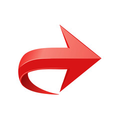 Poster - Bold Red Arrow Curving Right Against Black Background Wayfinding Direction Sign