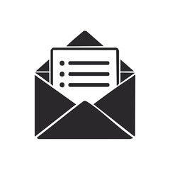 Poster - Envelope with letter list icon communication design email inbox and message notification for online marketing
