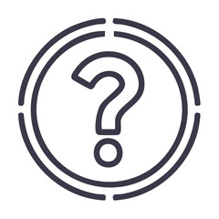Poster - Question Mark Icon Inside Double Circle Ring Uncertainty Inquiry Concept