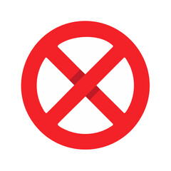 Poster - Red prohibition sign circular with crossed lines representing restriction or denial on a black background