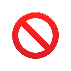 Poster - Prohibition Sign Red Circle Symbol Warning Safety Alert Restriction Icon Stop Concept No Allowed Forbidden Object
