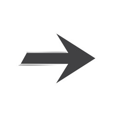 Aufkleber - Gray Directional Arrow with White Outline on Black, Symbol for Navigation, Guidance