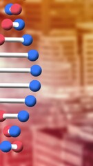 Aufkleber - animation of dna strand spinning over out of focus cityscape