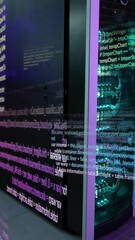 Poster - Animation of data processing against computer server room