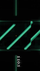 Poster - Animation of lines in viewfinder with changing numbers over illuminated server rack in server room