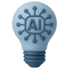 Poster - AI Innovation Lightbulb Graphic Representing Artificial Intelligence Technology