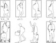 © Darji - vector illustration silhouette design of students and office workers walking along the sidewalk