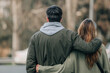 © carballo - urban young romantic couple on the street hugging