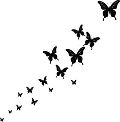 butterflies on white background , butterflies in flight illustrator artwork vector