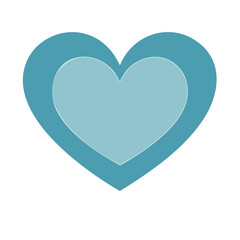 Poster - Overlapping Cyan Heart Shapes Design Element, Valentine's Day Graphics, Love Concept, Isolated