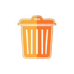 Poster - Orange waste container graphic on black background for design purposes.