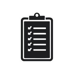 Poster - Clipboard Icon with Checkmarks and Lines on Dark Background for Task Management
