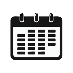 Poster - Black and White Calendar Icon Illustration Representing Planning Scheduling and Important Dates Organizer