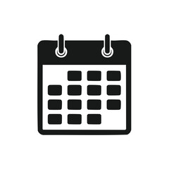 Poster - Stylized Calendar Icon Depicting Dates in a Table Format for Planning and Schedules on a Dark Background