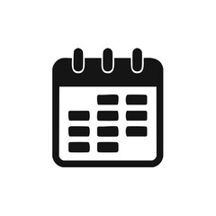 Poster - Black Calendar Icon Isolated on Solid Background Scheduling Appointment Planning Reminder Organization