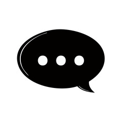Fototapete - Modern Communication Concept with Simple White Speech Bubble and Three Dots Icon