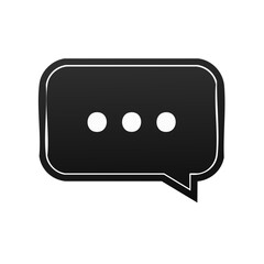Fototapete - Black Speech Bubble with Ellipsis Icon Depicting Communication Pending Notification Sign