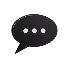 Poster - Dark Speech Bubble with Three Dots Representing Communication or Waiting on a Black Background