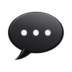 Poster - Communication Bubble Ellipsis Symbol on Dark Background Representing Chat Messaging or Thinking Concept