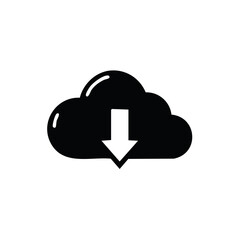Poster - Cloud Data Download Icon for Website Application Interface Graphic Design UI Element
