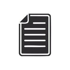 Poster - Minimalist outline icon of a document with text on a black background