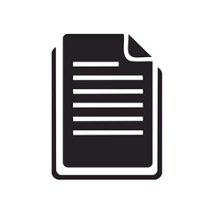 Poster - Simple illustration of a paper document with bent corner on black background