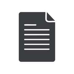 Poster - Dark Grey Document Icon with Text Lines and Folded Corner on Dark Background