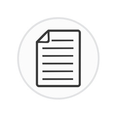 Poster - Document Icon Symbolizing File, Report, Paperwork, or Information in White Circle